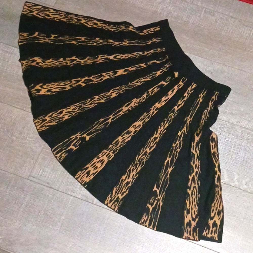 Grace Elements Y2k Animal Leopard Print Circle Skater Skirt